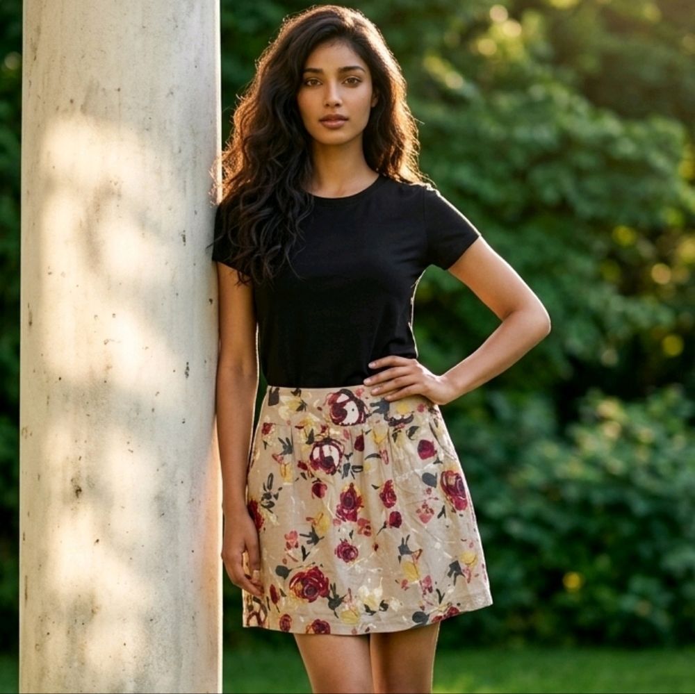 Maurices Floral Mini Skirt Small Boho Cottagecore Fall Outfit Rustic Pockets